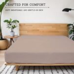 Fitted Sheet (fitted sheet only), 800-count satin weave, 18-inch deep pocket, soft, breathable and cool fitted sheet, taupe