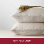 100% Linen Queen Sheets Set - Natural Sheets for Bed Set - Linen Bedding - Fits up to 16" Mattress(Queen, Natural)