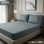 Fitted sheet - Sheet - Deep pocket - Soft microfiber - Shrink-resistant and fade-resistant - Easy care - Includes 1 fitted sheet (grey)