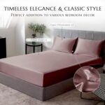 100% Mulberry Silk Fitted Sheet 3-Piece Set | 7A+ Grade Pure Silk Bedding | Breathable & Smooth | 16-Inch Deep Pocket Fitted Sheet | Includes 2 Pillowcases — Purple, Full Size