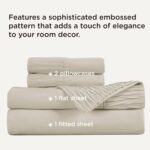 Queen Sheet Set - 4 Pieces Soft Queen Size Sheets - Breathable & Cooling - Hotel Luxury - Easy Care Polyester Microfiber Bedding for Women, Men, Linen