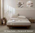 100%  Pure Linen Sheets Set Twin Size,Oeko-TEX Certified Bedding, All-Season Breathable for Hot Sleepers,16 Inch Deep Pocket Machine Washable 3-Piece (Natural Linen)