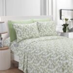 Luxurious Soft Sheet Set (Palm Leaf Pattern): Crafted from 1500-Thread Count Premium Hotel-Grade Microfiber; Ultra-Soft Touch; Wrinkle-Resistant and Fade-Resistant (6-Piece Set); Queen Size; Palm Leaf Design